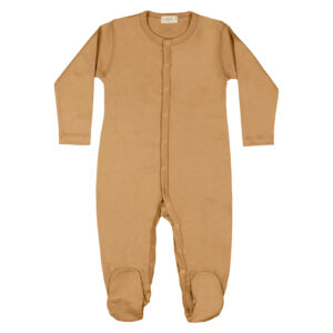Baby basic footie in pima cotton - Mostaza - Lima Collection | UAUA Collections