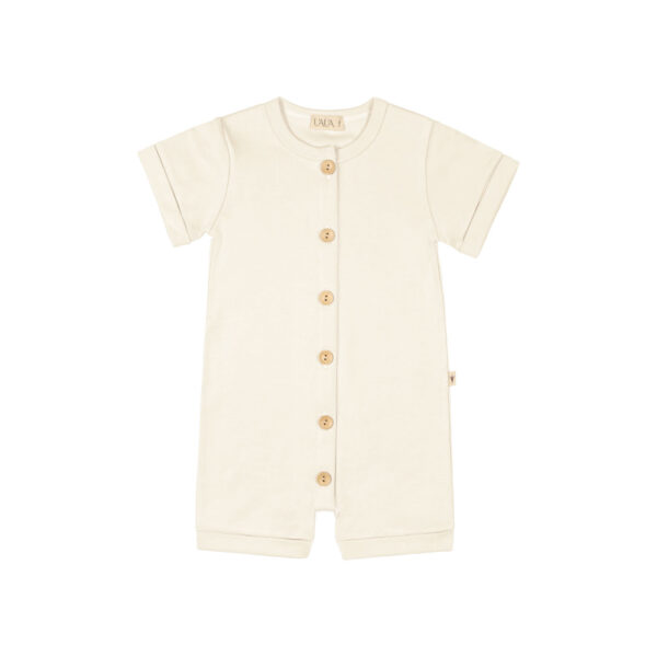 Baby onesie in pima cotton with buttons - Crema - Lima Collection | UAUA Collections
