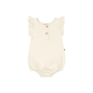 Baby bubble with angel wings in pima cotton - Crema - Lima Collection | UAUA Collections