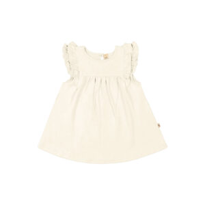 Baby dress with angel wings in pima cotton - Crema - Lima Collection | UAUA Collections