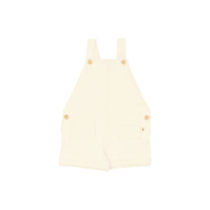 Baby overall short in pima cotton - Crema - Lima Collection | UAUA Collections