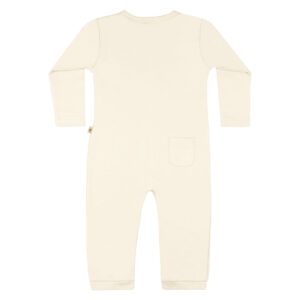 Baby jumpsuit in pima cotton with buttons - Crema - Lima Collection | UAUA Collections