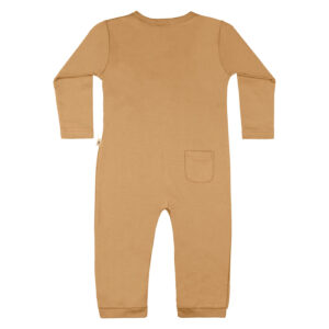Baby jumpsuit in pima cotton with buttons - Mostaza - Lima Collection | UAUA Collections