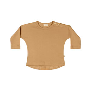 Baby t-shirt long sleeves in pima cotton - Mostaza - Lima Collection | UAUA Collections