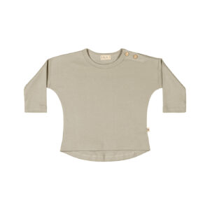 Baby kimono t-shirt with long sleeves in pima cotton - Oceano - Lima Collection | UAUA Collections