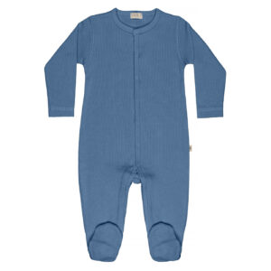 Baby basic footie in pima cotton - azul | UAUA Collections