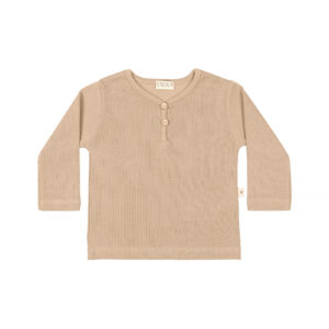 Baby t-shirt long sleeves in pima cotton - biscotti | UAUA Collections