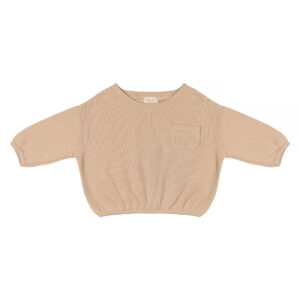 Baby sweater in pima cotton - biscotti | UAUA Collections
