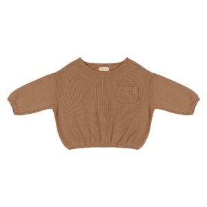 Baby sweater in pima cotton - chocolate | UAUA Collections