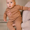 Baby wearing outfit in pima cotton - biscotti - Puno Collection | UAUA Collections