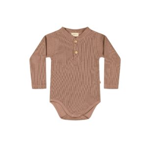 Onesie long sleeves with buttons pima cotton - biscotti - Puno Collection | UAUA Collections