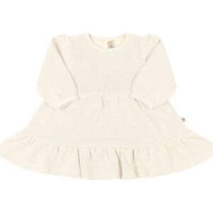 Tiered dress in pima cotton - perla - Puno Collection | UAUA Collections