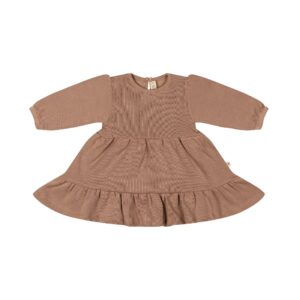 Tiered dress in pima cotton - biscotti - Puno Collection | UAUA Collections